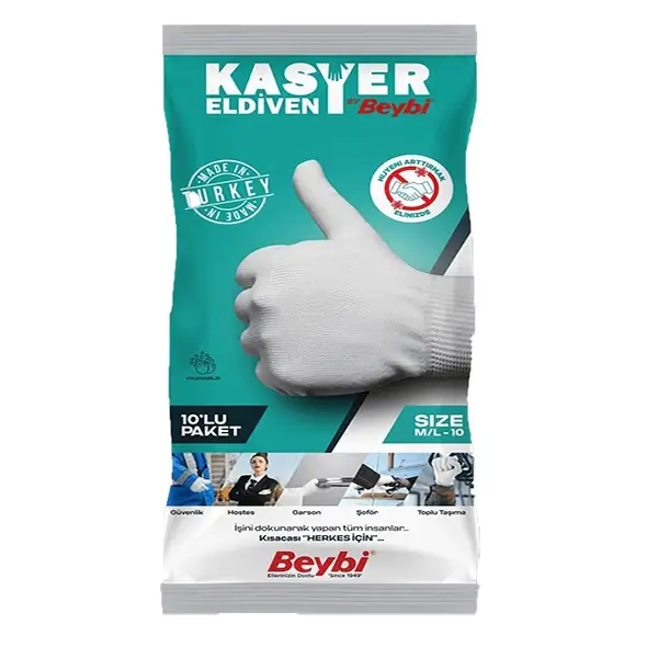 Beybi Kasyer Yıkanabilir Polyester Eldiven 10 ADET