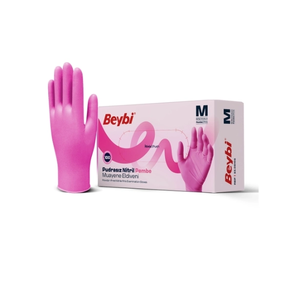 Beybi Pembe Nitril Pudrasız Eldiven