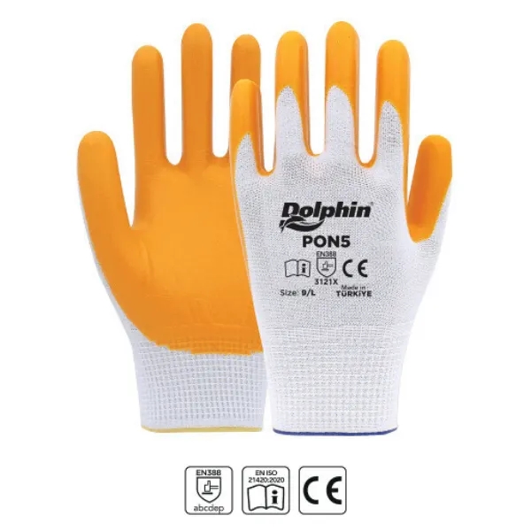 Dolphin PON5 Polyester Örme Nitril Eldiven