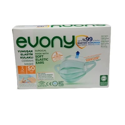 Evony 3 Katlı Cerrahi Maske 50’Li