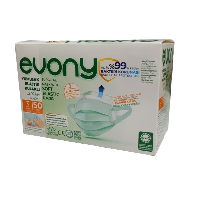 Evony 3 Katlı Cerrahi Maske 50’Li