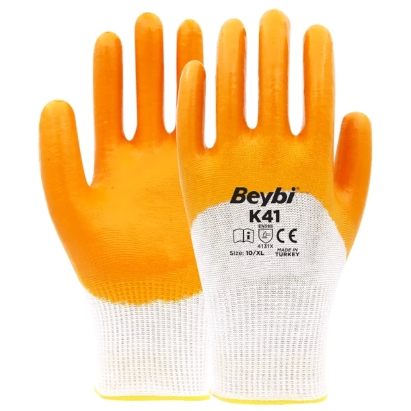 Beybi K41 Polyester Örme Nitril Eldiven