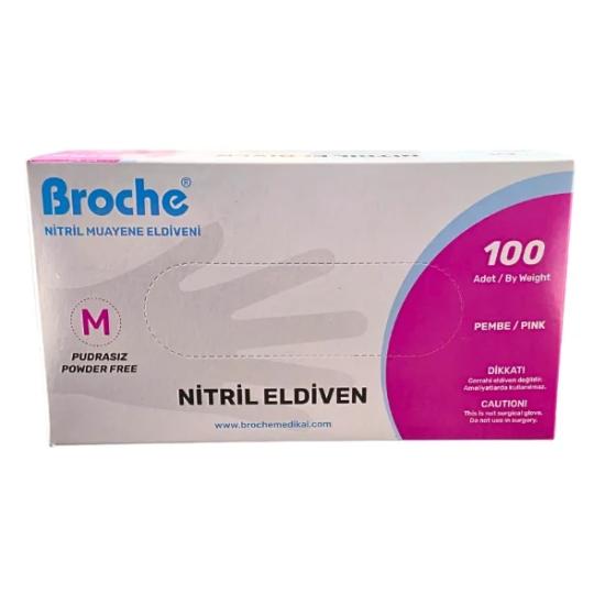 Broche Pembe Nitril Eldiven -Ücretsiz Kargo