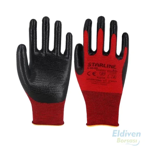 Starline E-46 KS Nitril Eldiven Kırmızı